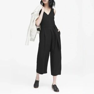 Banana Republic Chic Black Cropped Jumpsuit Size 12P